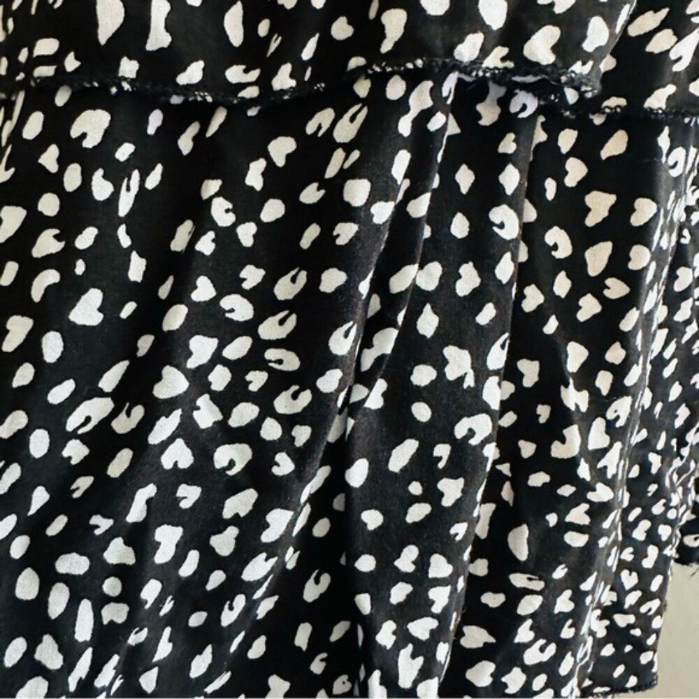 Seven Islands Ruffle Tiered Midi Dress Size Small Black and White Sleeveless - Picture 7 of 13